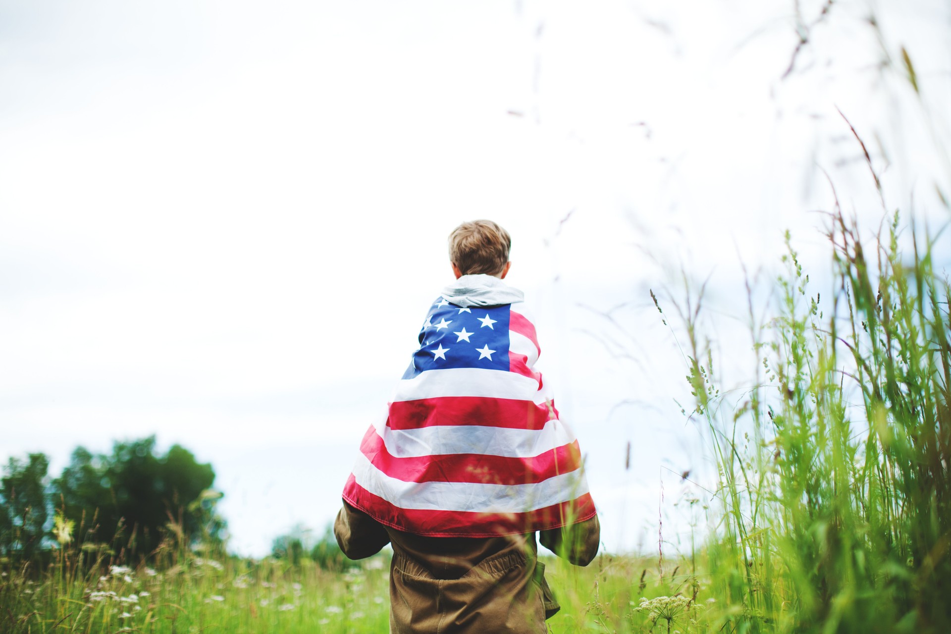 Father with son celebrating Independence day